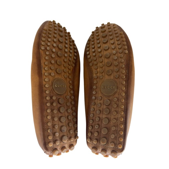 Gucci Web Horsebit Leather Driver Moccasins in Brown - Picture 15 of 16